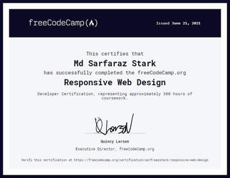 Responsive Web Design Certificate By FreeCodeCamp